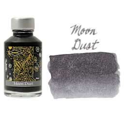 Diamine Shimmer Fountain Pen Ink - Moon Dust, 50 ml bottle and swatch