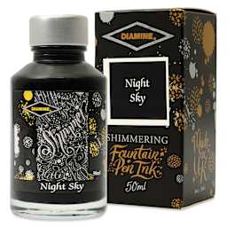 Diamine Shimmer Fountain Pen Ink - Night Sky, 50 ml