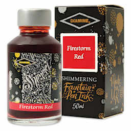 Diamine Shimmer Fountain Pen Ink - Firestorm Red, 50 ml