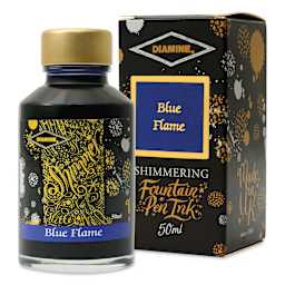 Diamine Shimmer Fountain Pen Ink - Blue Flame, 50 ml