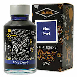 Diamine Shimmer Fountain Pen Ink - Blue Pearl, 50 ml
