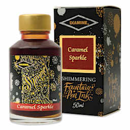 Diamine Shimmer Fountain Pen Ink - Caramel Sparkle, 50 ml