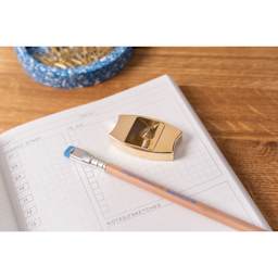Makers Cabinet Hovel Pencil Sharpener - 3/8" x 2" x 1-1/8", on desk