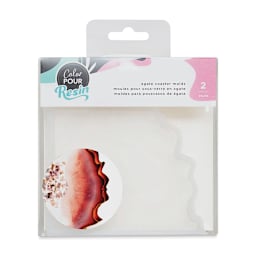 American Crafts Color Pour Agate Coaster Molds - Set of 2 (front of package)