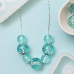 American Crafts Color Pour Round Bead Silicone Mold (sample beads on necklace)