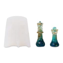 American Crafts Color Pour DIY Silicone Mold Maker Kit (example of silicone mold and finished resin objects)