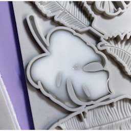 Alumilite Amazing Casting Resin - resin drying in leaf mold (not included)