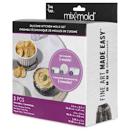 Brea Reese Mix2Mold Silicone Kitchen Molds - Set of 3 - front of packaging, angled