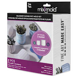 Brea Reese Mix2Mold Silicone Flower Pot Mold Set - front of packaging, angled