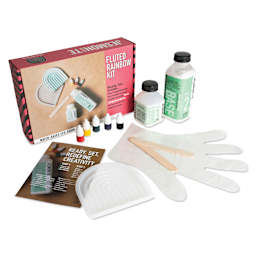 Jesmonite AC100 Eco-Resin Starter Kit - Fluted Rainbow packaging with contents
