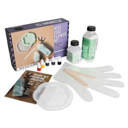 Jesmonite AC100 Eco-Resin Starter Kit - Wide Edge Flower packaging with contents