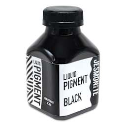 Angled view of Jesmonite AC100 Liquid Resin Pigment - Black, 200g