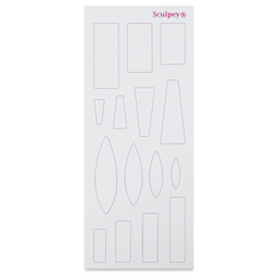 Sculpey Tools Jewelry Design Templates - Set of 6, four and two-sided shapes sheet