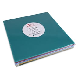 Oceanside Glass Fusible Glass Sheets - Opalescent Colors, 6" x 6", Pkg of 6 (stacked and packaged)