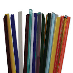 Oceanside Glass Fusible Glass Noodles - Mardi-Gras Colors (close-up)