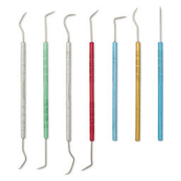 Enkay Dental Picks with Colored Handles - Set of 7