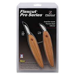 Flexcut Pro Series Slim Handle Precision Detail Knife Set - Set of 2, front of packaging