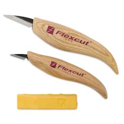Flexcut Whittler's Kit - Set of 3, two knives and polishing compound 