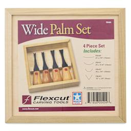 Flexcut Wide-Format Palm Set - wooden box