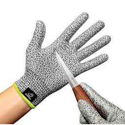 BeaverCraft Cut-Resistant Wood Carving Gloves - Small being worn