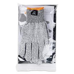 BeaverCraft Cut-Resistant Wood Carving Gloves - Medium inside of packaging