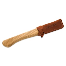 BeaverCraft Whittling Knife for Beginners with leather sheath on