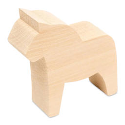 BeaverCraft Wooden Animal Carving Blank - Dala Horse top view down