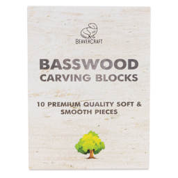 BeaverCraft Basswood Carving Block Set - Pkg of 10, Assorted Sizes front of packaging