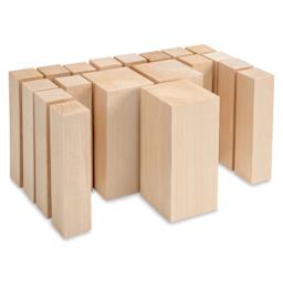BeaverCraft Basswood Carving Block Set - Pkg of 19, Assorted Sizes