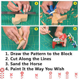 Draw the Pattern to the Block, Cut Along the Lines, Sand the Horse, Paint It the Way You Wish