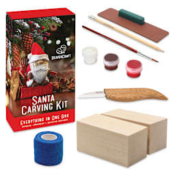 BeaverCraft Santa Carving Kit contents with front of packaging