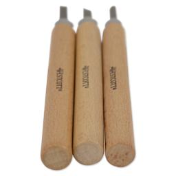 Westcott CarboTitanium Carving Tool Set - Pkg of 3 close up to show handles