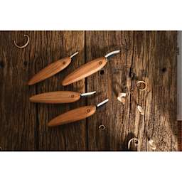 Flexcut Premium 4-Piece Carving Knife Set laid out on table