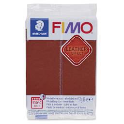 Staedtler Fimo Leather Effect Clay - Nut, 2 oz - front of packaging