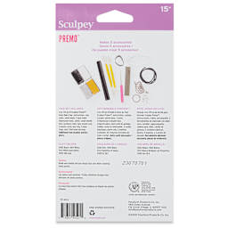 Sculpey Mokume Gane Jewelry Kit back of packaging