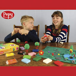 Pepy Plastilina Modeling Clay - Assorted Colors, 1.4 oz, Pkg of 24 w/ Tutorial Book and Tools - in use