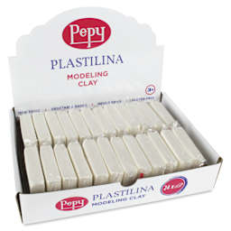 Pepy Plastilina Modeling Clay - White, 1.4 oz, Pkg of 24 - front of packaging