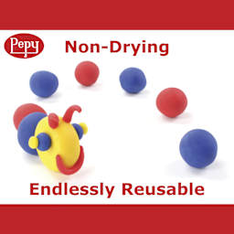 Pepy Plastilina Modeling Clay - Primary Colors, 1.4 oz, Pkg of 24 - Non-Drying and Endlessly Reusable