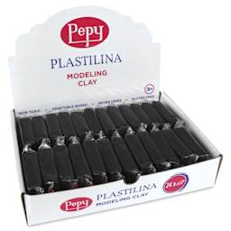 Pepy Plastilina Modeling Clay - Black, 1.4 oz, Pkg of 24 - front of packaging