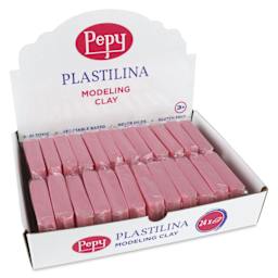 Pepy Plastilina Modeling Clay - Pink, 1.4 oz, Pkg of 24 - front of packaging