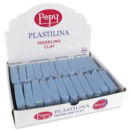 Pepy Plastilina Modeling Clay - Light Blue, 1.4 oz, Pkg of 24 - front of packaging