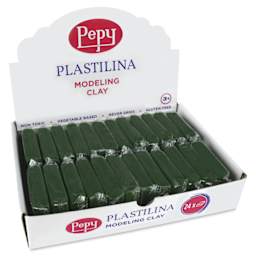 Pepy Plastilina Modeling Clay - Dark Green, 1.4 oz, Pkg of 24 - front of packaging