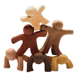 Creativity Street Modeling Dough - Multi-Cultural Colors, 3.3 lbs, Set of 6 - pyramid of clay people