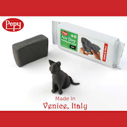 Pepy Air Dry Clay - Black, 1.1 lb - Made in Venice, Italy and finished cat example