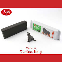 Pepy Air Dry Clay - Black, 2.2 lb - Made in Venice, Italy and finished cat example