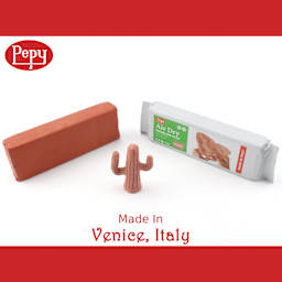 Pepy Air Dry Clay - Terracotta, 2.2 lb - Made in Venice, Italy and finished cactus example
