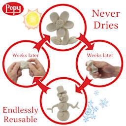 Pepy Plasticine Mineral Based Clay - Cream, 2 lb - never dries