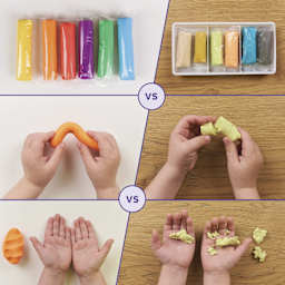 Okto Sensory Art Color Dough Classpack - comparison with regular clay