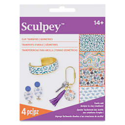 Sculpey Clay Transfers - Pkg of 4, Geometric front of packaging