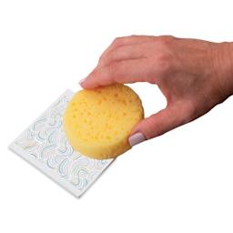 Sculpey Clay Transfers - Pkg of 4, Geometric being applied onto clay